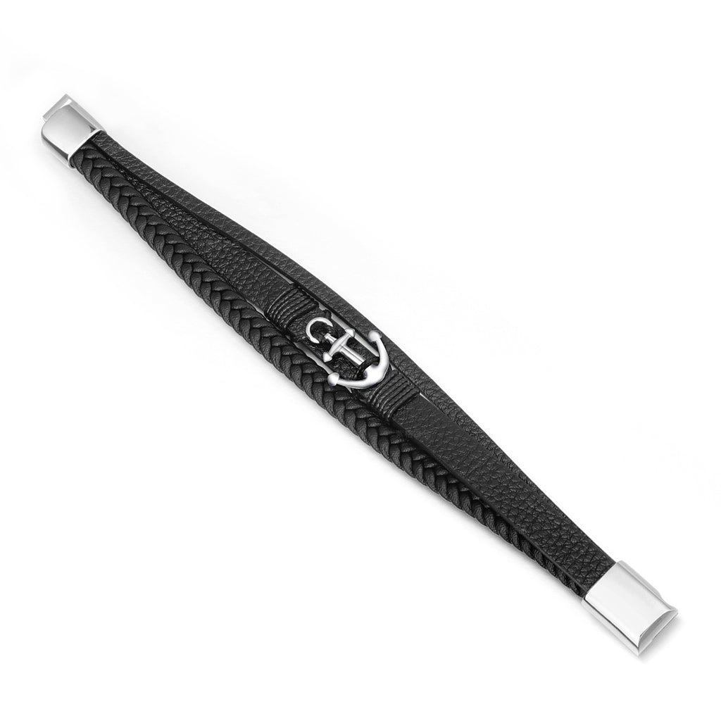 Ankardesign läderarmband för män