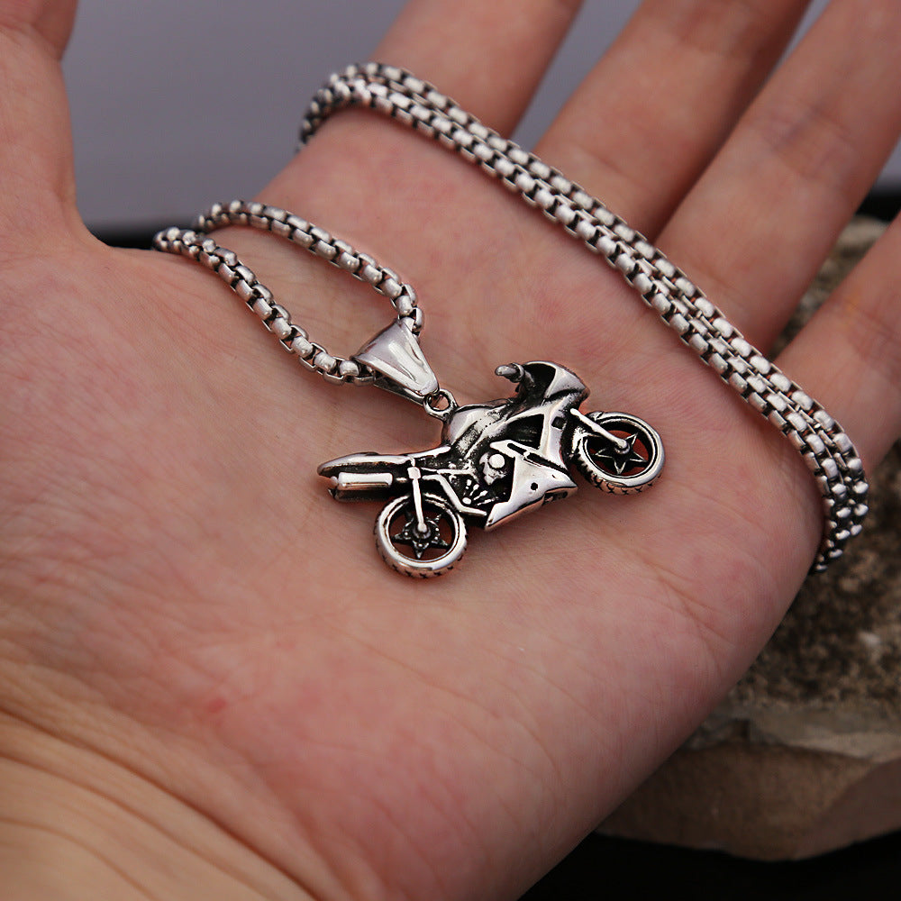 Retro motorcykelhalsband för män – Punkstil i rostfritt stål