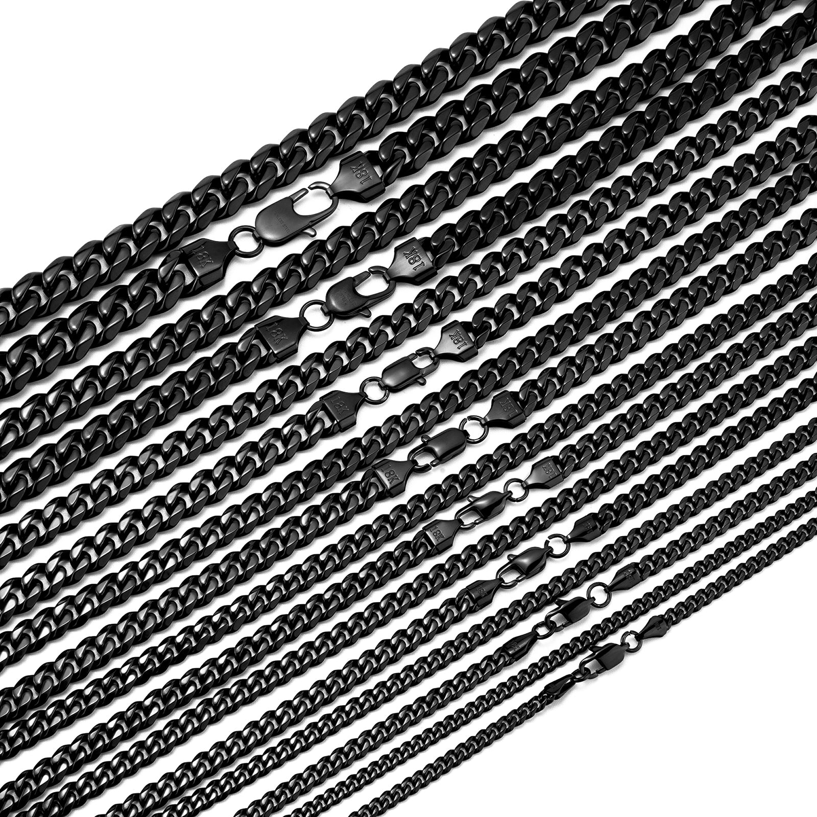 Svart Kubansk Länkkedja för Herr