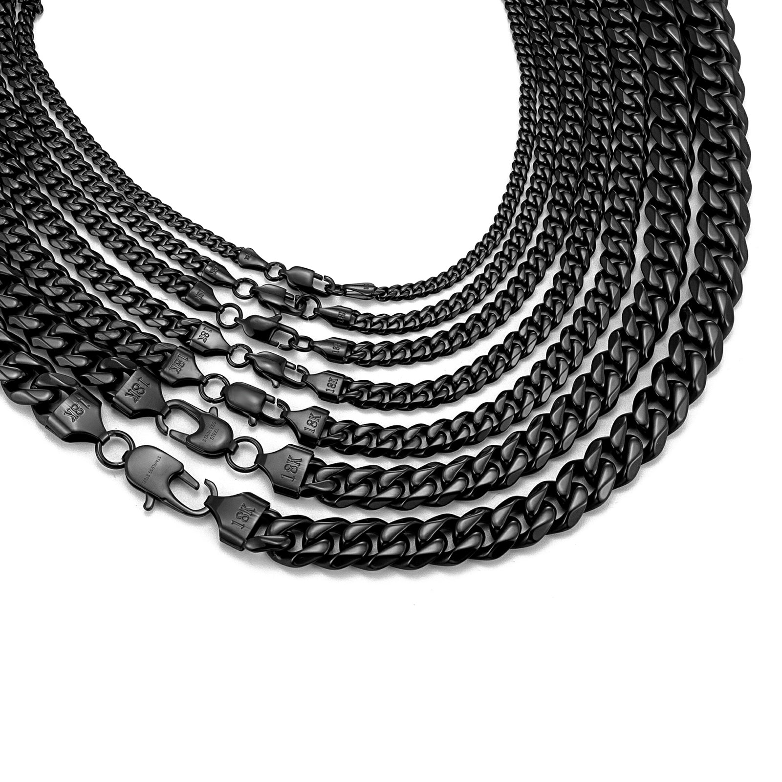 Svart Kubansk Länkkedja för Herr